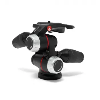 Manfrotto MHXPRO-3WX 3-Wege-Neiger mit versenkbaren Hebeln, Aluminium, 8 kg Tragkraft, Schnellwechselplatte 200PL-14, Schwarz