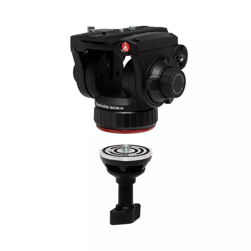Manfrotto 520BALLSHX 75 mm Halbkugel mit kurzem Griff zur Stativnivellierung