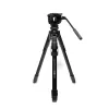 Manfrotto MKONEVA-500X Hybrid Foto-Video-Stativ mit Fluidkopf, 5-fach Aluminiumbeine, Flip-Locks, Schnellsäule, Tragetasche