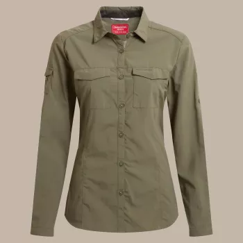 Craghoppers Damen NosiLife Adventure Langarmhemd III - Wild Olive - XL