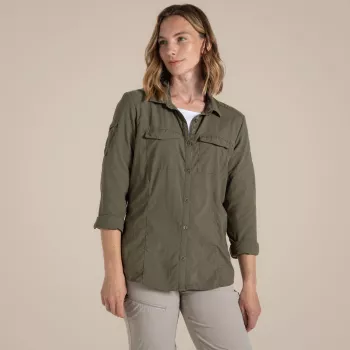 Craghoppers Damen NosiLife Adventure Langarmhemd III - Wild Olive - XL