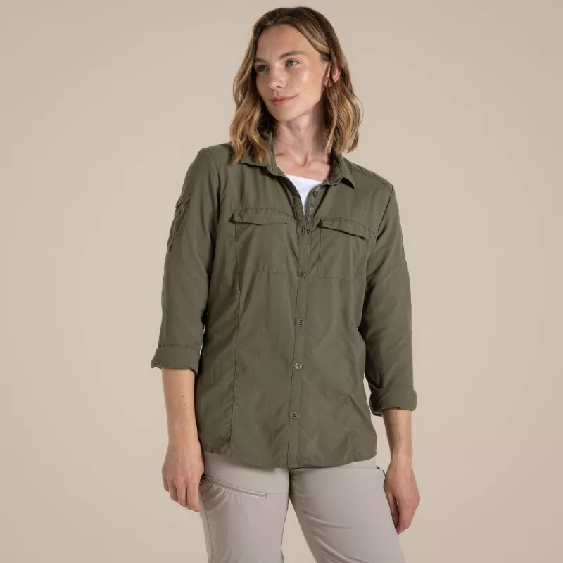 Craghoppers Damen NosiLife Adventure Langarmhemd III - Wild Olive - XL