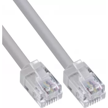 InLine® Modular Rundkabel RJ12, Stecker-Stecker, 6-adrig, 6P6C, 5m, Grau