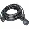Kopp Gummi-Sicherheitsverlängerungskabel, Schutzkontaktstecker/Kupplung, 10 m, H05RR-F 3G1.5, IP44, Schwarz (147310042)