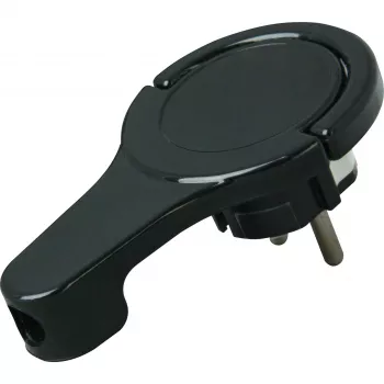 HEINRICH KOPP 172005030 Schuko Flachstecker mit Halterung, 3x1,5 mm², Schwarz