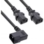 InLine® Netzteil-Y-Kabel, Kaltgeräte, 1x IEC-C14 abgewinkelt auf 2x IEC-C13, 1,8 m
