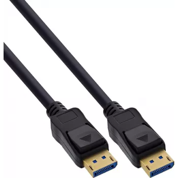 InLine® DisplayPort 2.1 Kabel UHBR20 80 Gb/s, Schwarz, vergoldete Kontakte, 0,5 m