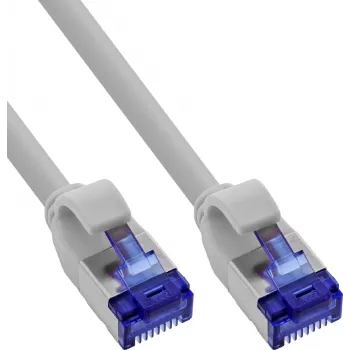 INLINE B-74955 Schlankes Cat.6A S/FTP LSZH Patchkabel, Grau, 0,5m, 150er-Pack
