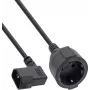 InLine® Netzkabel-Adapter, IEC C14 mit Gewinde auf Schutzkontakt-Steckdose, 1m