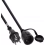 InLine® Erdungskontakt-Verlängerung, Outdoor IP44, Berührungsschutz, 15m, Schwarz