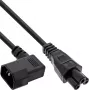 InLine® Netzkabel C14 Buchse gewinkelt auf C5 Stecker, Schwarz, 5m