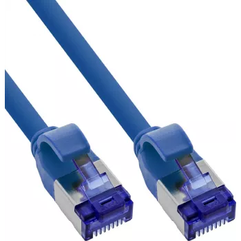 InLine® B-74933B Slim Cat.6A S/FTP LSZH Patchkabel, Blau, 0,30 m, 150er-Pack