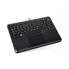 Perixx PERIBOARD-510 H PLUS UK Mini-USB-Tastatur mit Touchpad und 2-Port-USB-Hub, Schwarz
