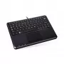 Perixx PERIBOARD-510 H PLUS UK Mini-USB-Tastatur mit Touchpad und 2-Port-USB-Hub, Schwarz
