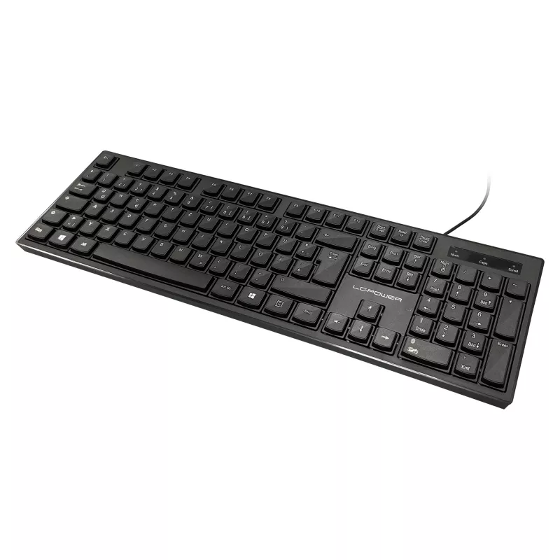 LC-Power LC-KEY-903DE Bürotastatur, USB, Schwarz, deutsches Layout