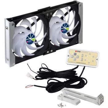 Titan TTC-SC20(A)/V2+ Doppel-Kühlschrank-Lüfter 92x25mm IP55 mit Timer und Gleichrichter