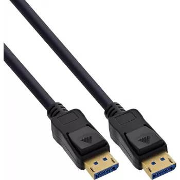 InLine® DisplayPort 2.1 Kabel, UHBR20 80 Gb/s, 2m, Schwarz, vergoldete Kontakte