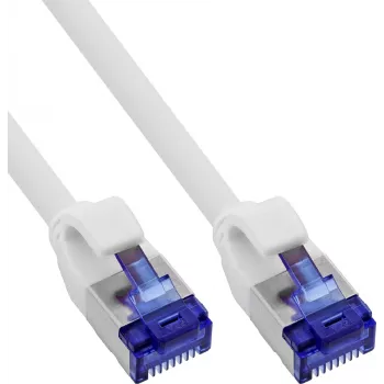 INLINE B-74901W 125er-Pack Slim Cat.6A S/FTP LSZH Patchkabel, Weiß, 1m