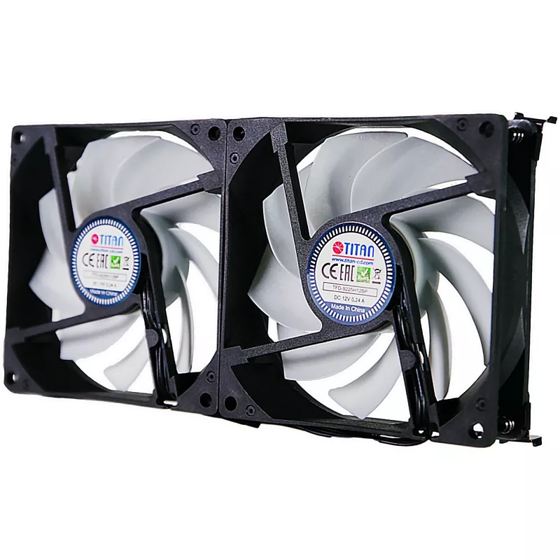 Titan TTC-SC22(A)/V2+ Doppelter Kühlschranklüfter 92x25mm IP55 für Camping