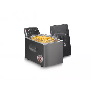 Fritel Turbo SF 4551M Fritteuse 3200 W 4,5 L Edelstahl Schwarz