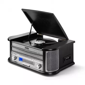 AKAI ATT-350CC Plattenspieler mit CD, Kassette, USB-Aufnahme und AM/FM-Radio