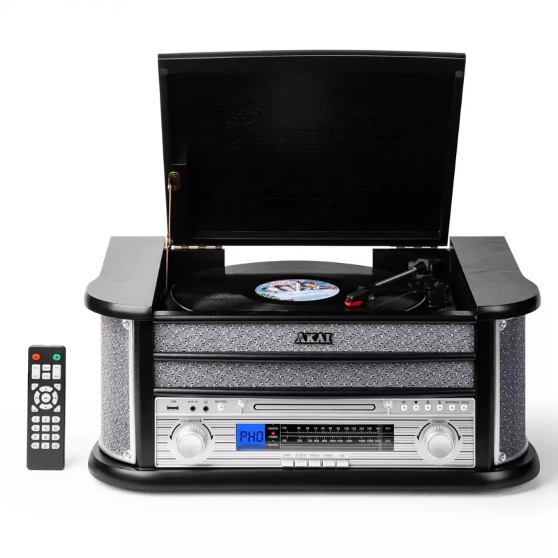 AKAI ATT-350CC Plattenspieler mit CD, Kassette, USB-Aufnahme und AM/FM-Radio