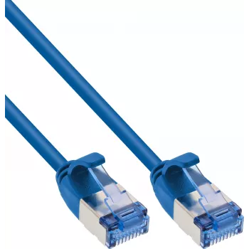 InLine® Slim Patchkabel, U/FTP PiMf, Cat.6A, Blau, 5 m