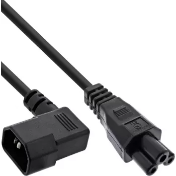 InLine® Netzkabel, C14 Buchse gewinkelt auf C5 Stecker, Schwarz, 2m