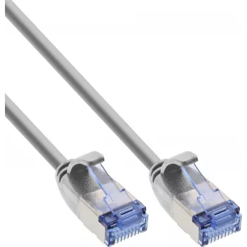 InLine® Slim Patchkabel, U/FTP PiMf, Cat.6A, Grau, 2 m