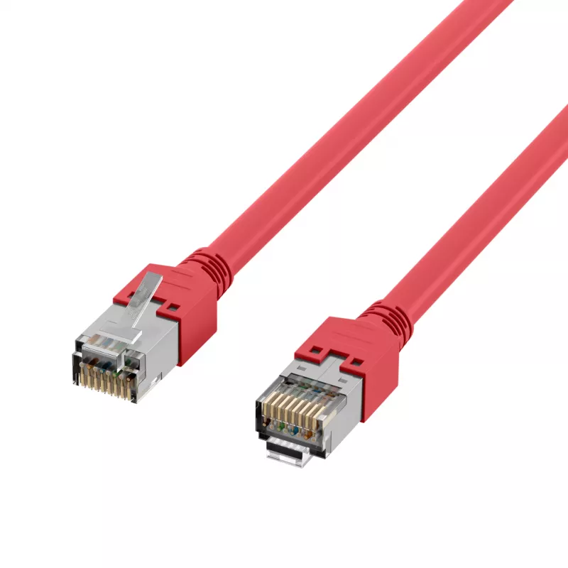 EFB Elektronik K2793.0,50 RJ45 Crossover Patchkabel Cat.5e SF/UTP, Hirose TM11, Draka UC300, 0,5 m, rot