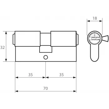 PSG 63.63535.MN Euro-Profil Doppelzylinderschloss 35/35 Satin Nickel