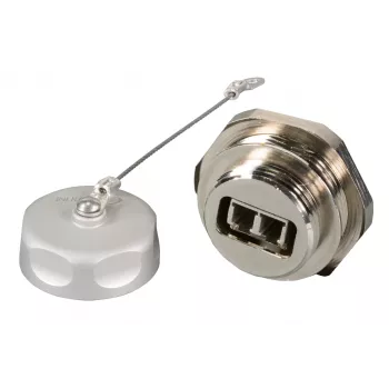 EFB Elektronik IP67DFKLCDM LC-Duplex-Durchführungskupplung, Metallgehäuse, Keramikhülse, M25