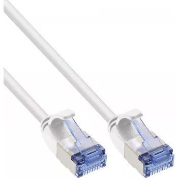 InLine® Slim U/FTP Cat.6A Patchkabel, PiMf, Weiß, 2m