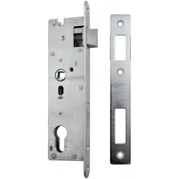 PSG 63.211 L/P Einsteckschloss mit Falle und Riegel, wechselbar, 220 x 22 mm Stulp, 72 mm PZ, 50 mm Entfernung, verzinkter Stahl