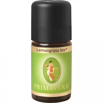 PRIMAVERA Bio-Lemongras ätherisches Öl 5 ml – 100 % rein, NATRUE-zertifiziert, frisches Zitronenaroma für die Aromatherapie