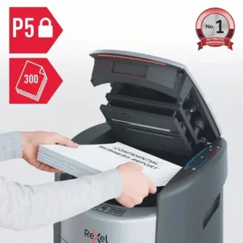 Rexel ShredMax AutoFeed+ 300M Micro-Cut Aktenvernichter P-5, 300 Blatt Auto-Einzug, 25L Behälter