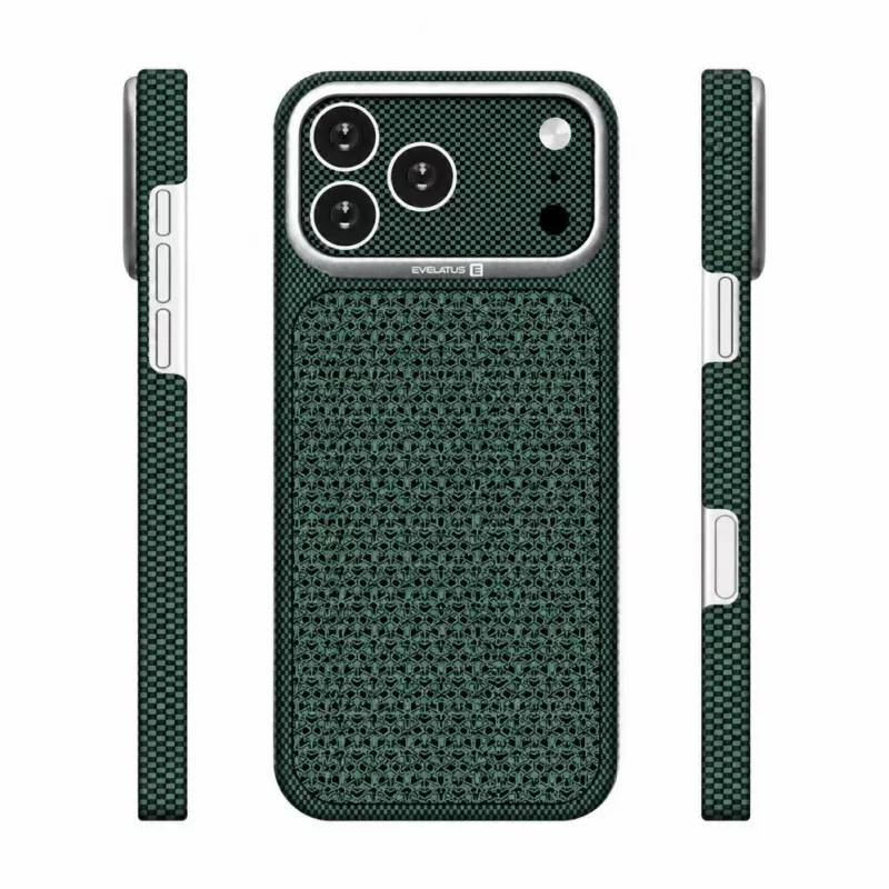 Evelatus Apple iPhone 17 Pro Carbon Premium Edition MagSafe Hülle Grün