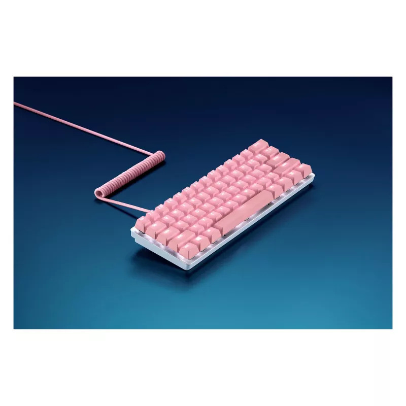 Razer PBT Keycap + Coiled Cable Upgrade Set, Doubleshot-PBT, USB-C-auf-USB-A-Spiralkabel, Quartz Pink (RC21-01491000-R3M1)