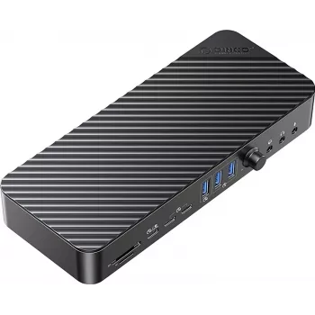 ORICO DKA22-V1-EU-BK-EP USB-C 10Gbps DisplayLink Dockingstation mit 4x 4K@60Hz Displays und 60W Power Delivery