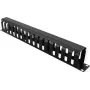 VALUE 26.99.0305 19-Zoll-1U-Frontplatte mit Kabelkanal 40x60 mm, Schwarz RAL 9005