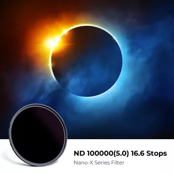 KF Concept ND100000 Solarfilter 62mm, 16.6 Blendenstufen, OD 5.0, AGC optisches Glas, Nanobeschichtung, Aluminiumrahmen