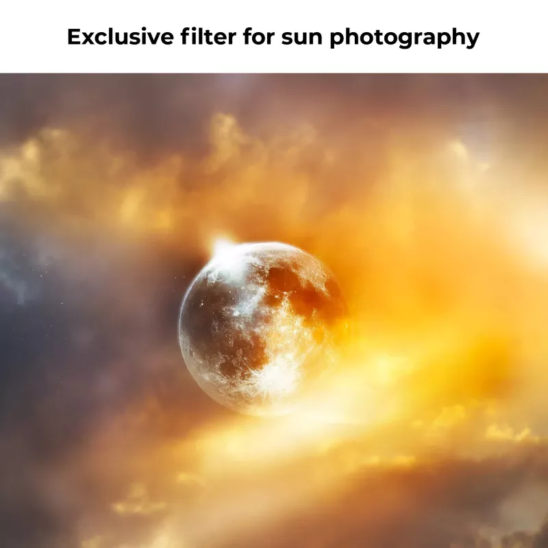KF Concept ND100000 Solarfilter 62mm, 16.6 Blendenstufen, OD 5.0, AGC optisches Glas, Nanobeschichtung, Aluminiumrahmen