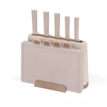 MEO MR-1412-BEIGE MAESTRO Messer- und Schneidebrett-Set