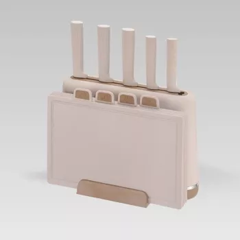 MEO MR-1412-BEIGE MAESTRO Messer- und Schneidebrett-Set