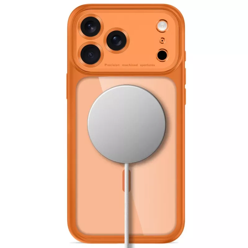 Tech-Protect MagPeak MagSafe CC Hülle für iPhone 17 Pro Max / 18 Pro Max - Cosmic Orange/Klar