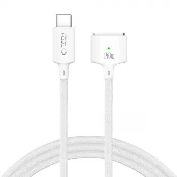 TECH-PROTECT MMC01 Ultraboost Magnetisches MacBook-Kabel USB-C auf MagSafe 3 140W 300cm Weiß