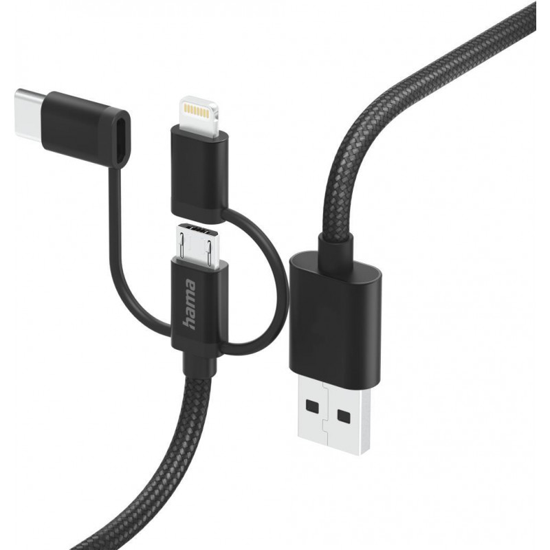 Hama 00201536, 1,5 m, USB A, USB C, USB 2.0, 480 Mbit/s, Schwarz