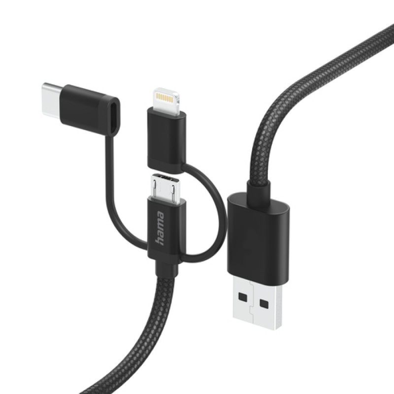 Hama 00201536, 1,5 m, USB A, USB C, USB 2.0, 480 Mbit/s, Schwarz