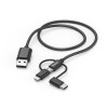 Hama 00201536, 1,5 m, USB A, USB C, USB 2.0, 480 Mbit/s, Schwarz