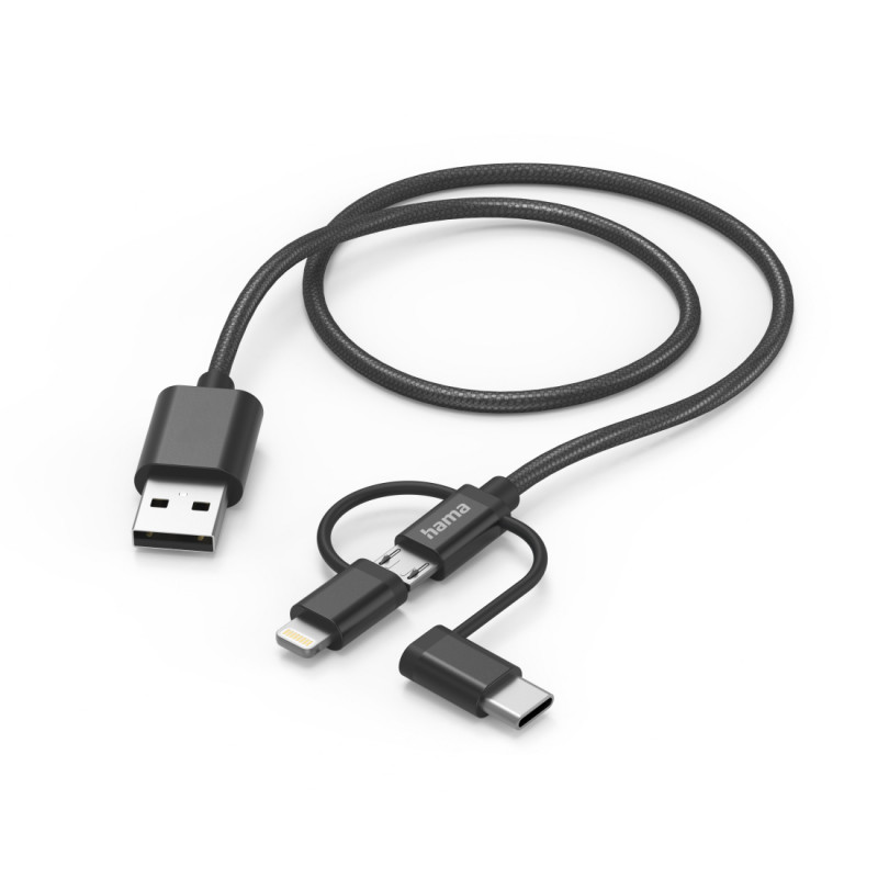 Hama 00201536, 1,5 m, USB A, USB C, USB 2.0, 480 Mbit/s, Schwarz